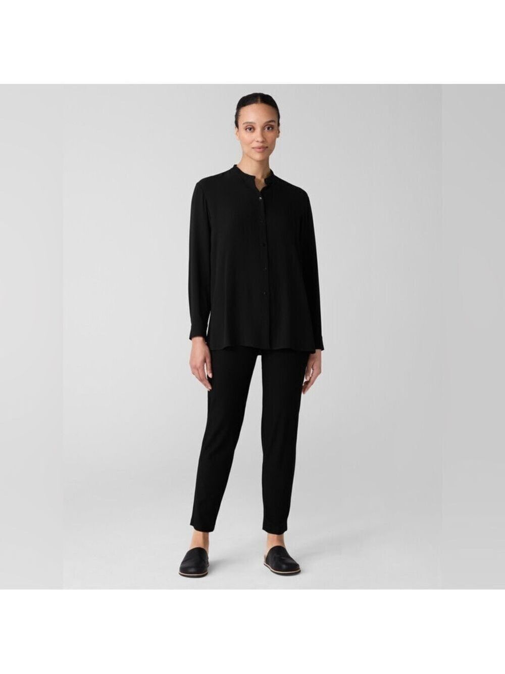 Eileen Fisher Black Lightweight Pants Small Rayon Lycra